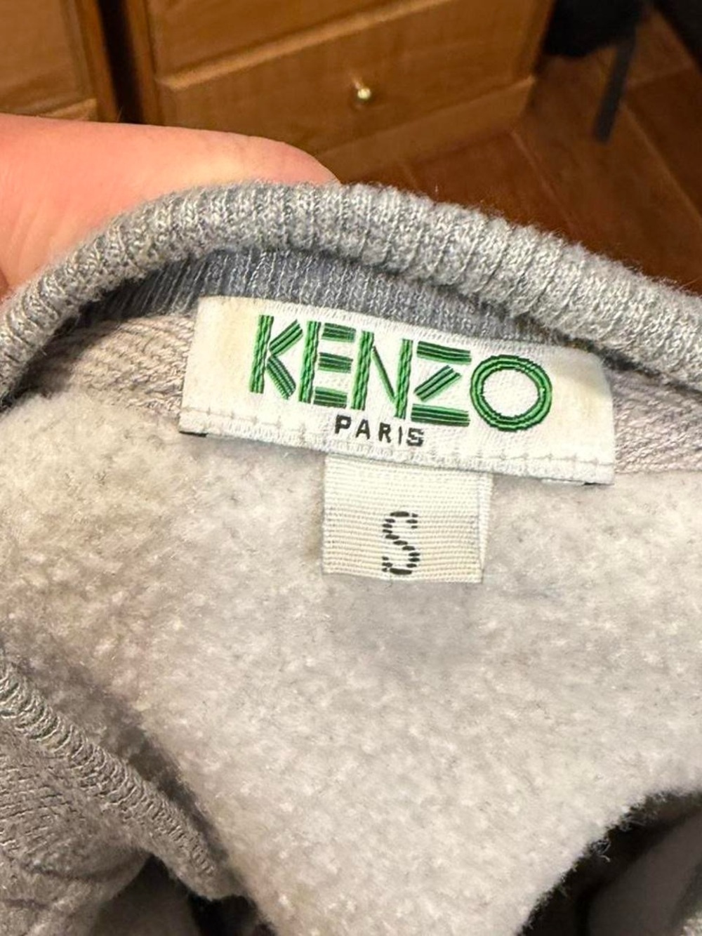 Kenzo Paris Archive Eye Embroidered Grey Slim Fit Crewneck - Picture 3 of 3